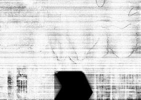 Grainy black and white abstract pattern with horizontal lines and irregular shapes, evoking texture and motion. photo
