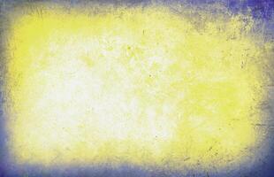 Artistic grunge texture in yellow and blue tones with a distressed surface, perfect for creative designs and overlays. photo