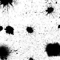 Abstract grunge texture with black ink splatters and speckles on a white background, ideal for designs and overlays. photo