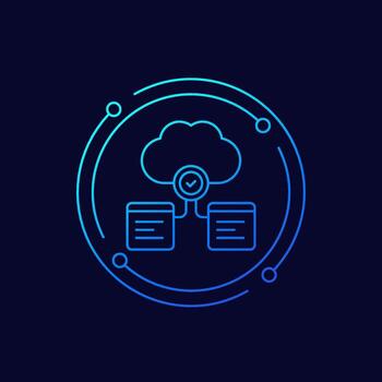 cloud computing icon in linear design vector