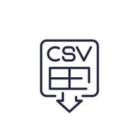 download csv file line icon vector