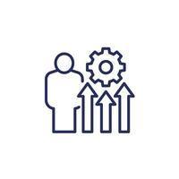 labor efficiency line icon on white vector