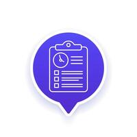 time-sheet icon, timesheet in line design vector