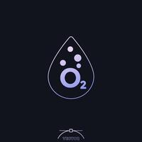 oxygen in blood icon with gradient vector