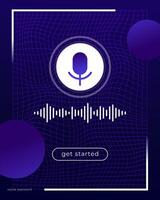 voice assistant interface design, ui template vector