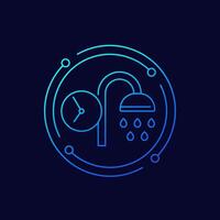 shower time icon in linear design vector
