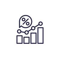 high interest rate line icon with a graph vector