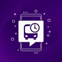 bus schedule app icon with a smart phone vector