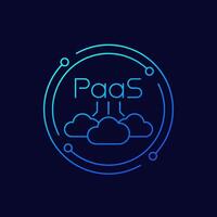 Paas, Platform as a Service icon in linear design vector