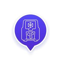 ice maker icon, ice machine in line design vector
