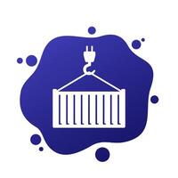container and crane icon vector