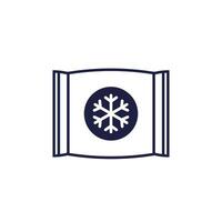 ice pack icon, frozen bag on white vector