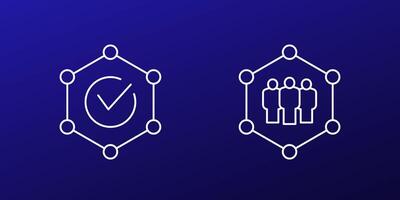 integrity line icons for apps and web vector