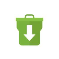waste reduction icon with a trash bin in flat design vector