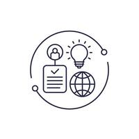 global patent icon in line style vector