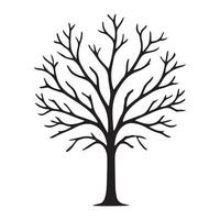 Silhouette of a Bare Tree Branch Illustration Winter Nature vector
