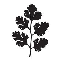 Cilantro Leaf Silhouette Illustration for Food Design vector