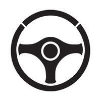 Simple Steering Wheel Silhouette Icon for Automotive Use vector