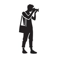 Silhouette of a Male Photographer Taking a Picture vector