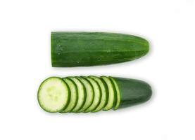 Top view of Cucumber isolated on white background photo