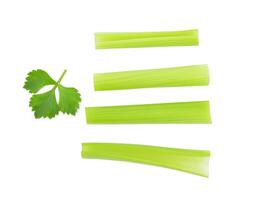 Top view of celery isolated on white background photo