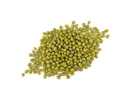 Top view of Mung beans isolated on white background photo