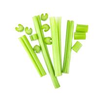 Top view of celery isolated on white background photo