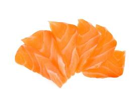 Top view of Fillet of salmon isolated on white background photo