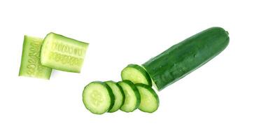 Top view of Cucumber isolated on white background photo