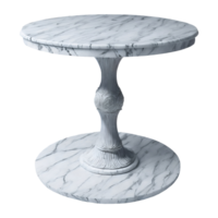 A marble table with a circular base png