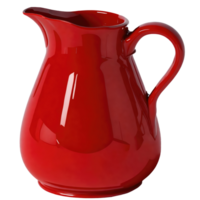 Decorative glossy red water jug isolated on transparent background png