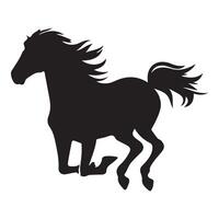 Black Silhouette of a Running Horse Illustration vector