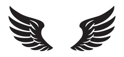 Pair of Wings Silhouette Illustration Design vector