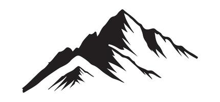 Mountain Range Silhouette Simple Line Art vector