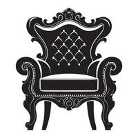 Silhouette of an Ornate Baroque Style Armchair vector