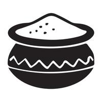 Simple Silhouette Illustration of a Bowl of Grain or Spices vector