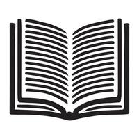 Open Book Silhouette Illustration for Reading and Education vector