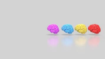 The Brain multi color on white background for education or sci concept 3d rendering. photo