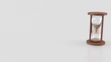 The Sand clock on white Background for Business concept 3d rendering. photo