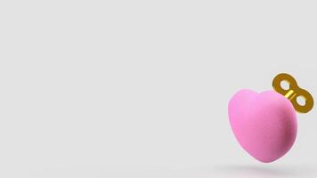 The Heart and wind up for Valentine or Love concept 3d Rendering. photo