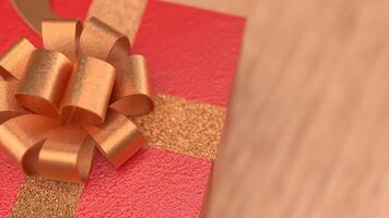 The Red gift box for celebration or holiday concept 3d rendering. photo