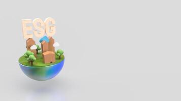 The ESG or Environmental, social, and governance for eco concept 3d rendering. photo