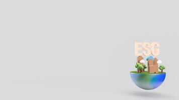 The ESG or Environmental, social, and governance for eco concept 3d rendering. photo