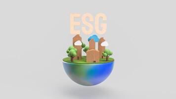 The ESG or Environmental, social, and governance for eco concept 3d rendering. photo