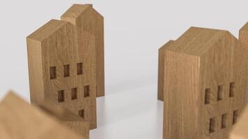 The wood house for property or real estate concept 3d rendering. photo