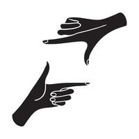 Black Silhouette Hands Forming a Frame for Photography vector