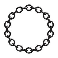 Circular Chain Link Silhouette Frame Illustration for Design vector