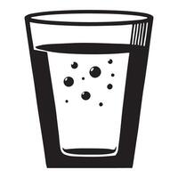 Simple Glass of Sparkling Water Illustration vector