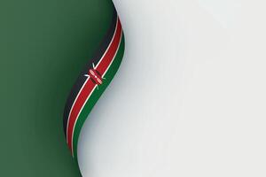 Kenya flag on Waving ribbon vector
