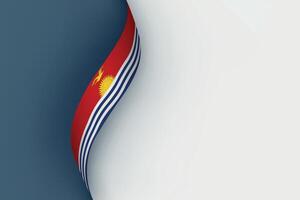 Kiribati flag on Waving ribbon vector